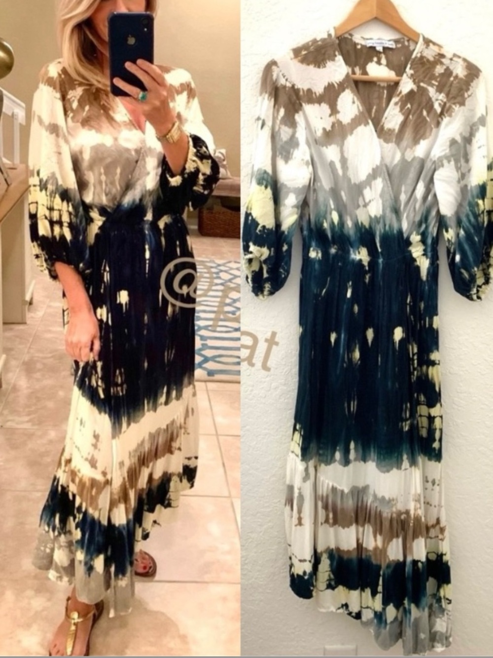 YFB Tie Dye Island Faux Wrap Maxi Dress